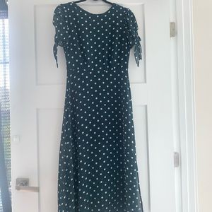 Teal Polka Dot Forever 21 Midi Dress